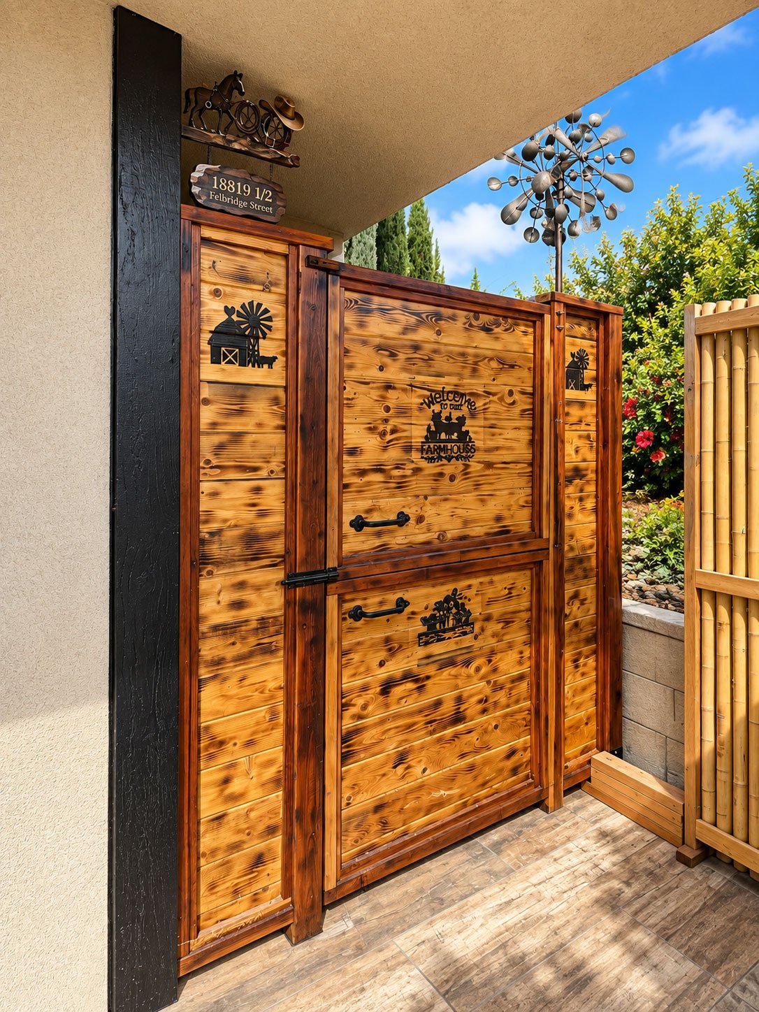 Handcrafted rustic Dutch door