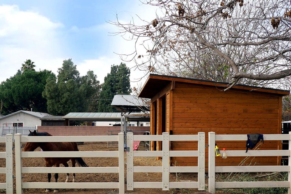 Custom wood donkey barn in Shadow Hills
