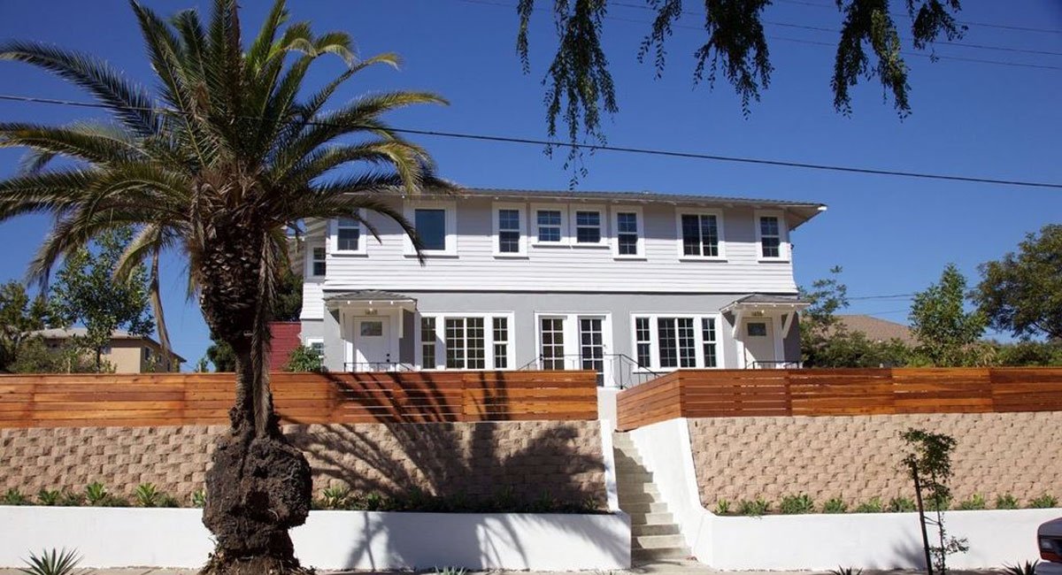 Completed duplex front exterior