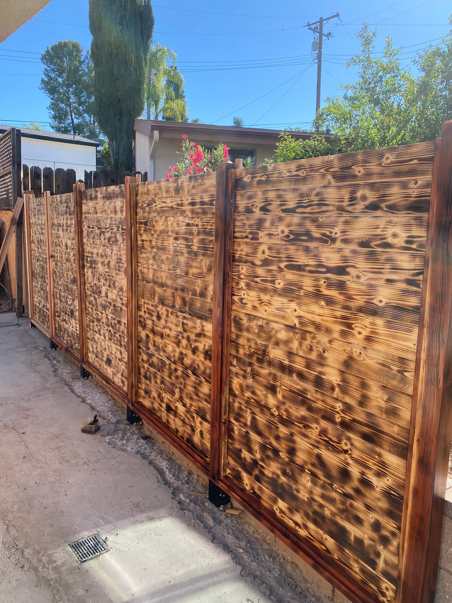 Completed custom wood privacy fence