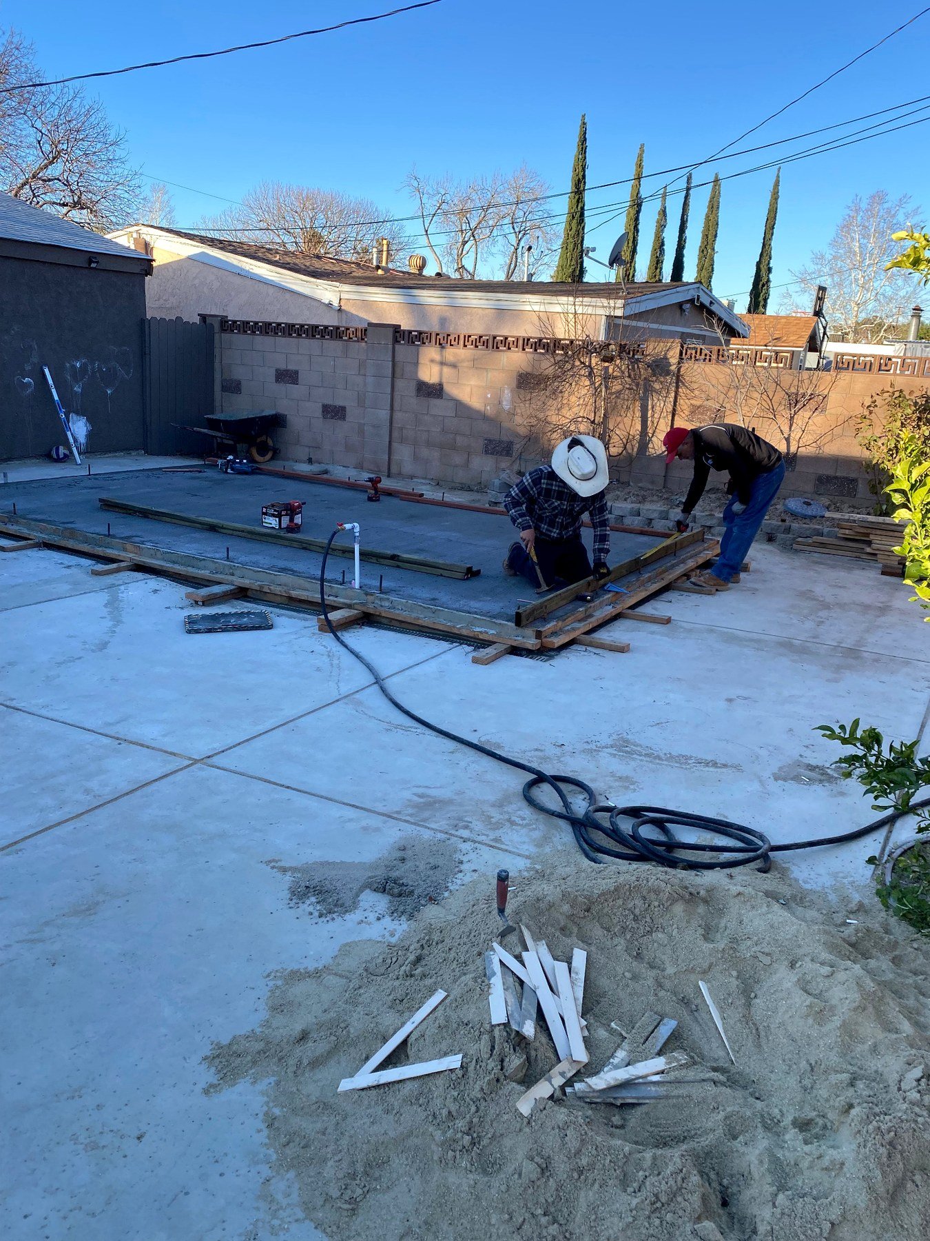 Santa Clarita ADU site preparation with foundation formwork underway